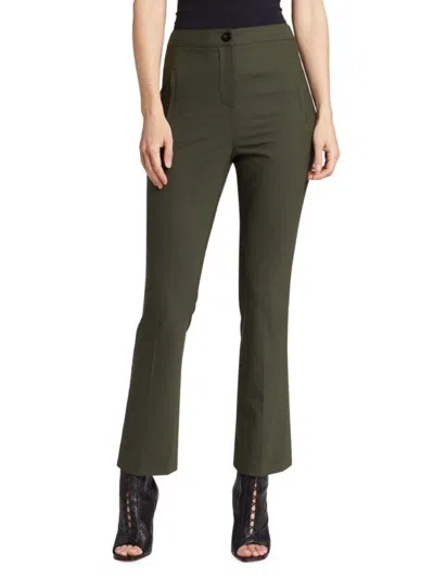 Veronica Beard Women's Arte Wool Blend Cropped Pants In Loden