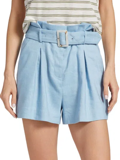 Veronica Beard Women's Ashford Belted Shorts In Lake Blue