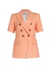 Veronica Beard Atwood Doppelreihiger Blazer Aus Einer Leinenmischung In Coral