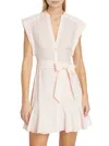 Veronica Beard Women's Avella Striped Mini Shirtdress In Pink White