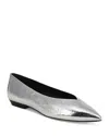Veronica Beard Bancroft Pointed Toe Flat In Silver