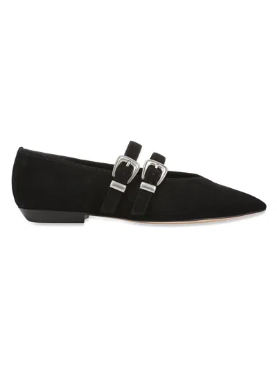 Veronica Beard Bancroft Pointed Toe Mary Jane Flat In Black