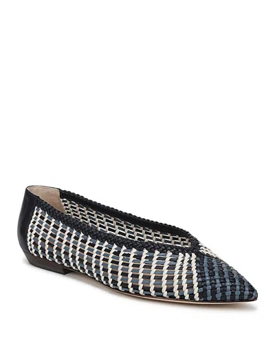 Veronica Beard Bancroft Woven Pointed Toe Flat In Black