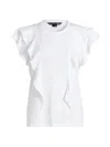 Veronica Beard Women's Bea Ruffled Cotton T-shirt In White