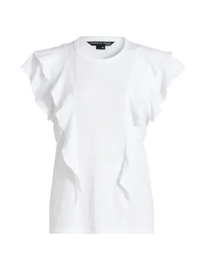 Veronica Beard Women's Bea Ruffled Cotton T-shirt In White