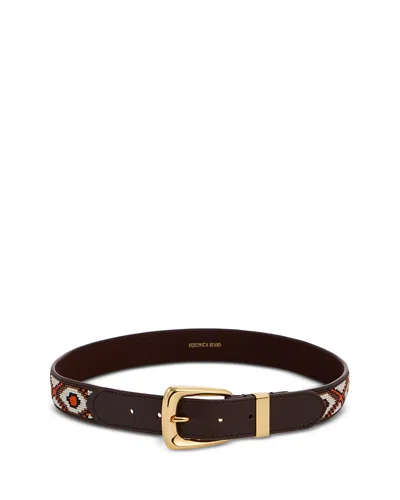Veronica Beard Women's Beaded Arch Leather Belt In Black