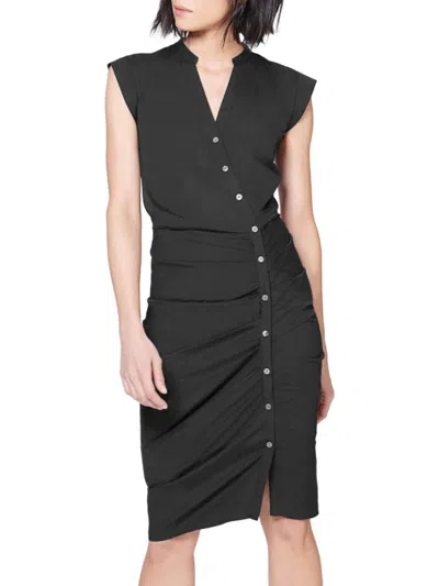 Veronica Beard Women's Bell Ruched Shirt Dress In Black