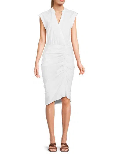 Veronica Beard Women's Bell Ruched Shirt Dress In White