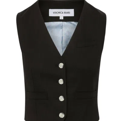 Veronica Beard Bennett V-neck Waistcoat In Black