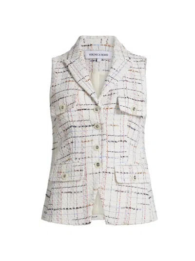 Veronica Beard Women's Benny Tweed Button-front Vest In Multi
