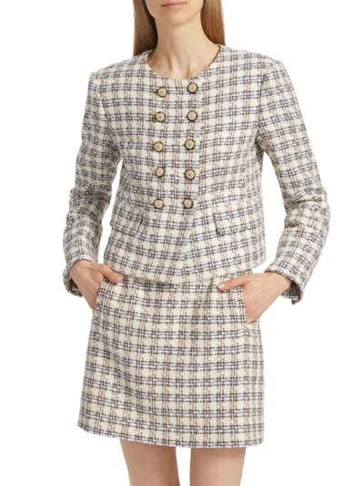 Veronica Beard Women's Bentley Check Tweed Crop Jacket In Multi