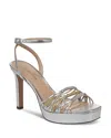 Veronica Beard Beverlee Ankle Strap Platform Sandal In Gray