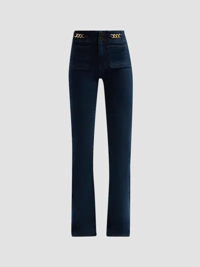 Veronica Beard Women's Beverly Chain-trimmed High-rise Jeans In Blue