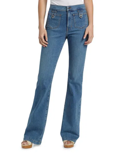 Veronica Beard Babies' Women's Beverly Flared High-rise Jeans In Blue