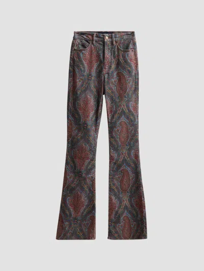 Veronica Beard Women's Beverly Paisley Flare Jeans In Stone Blue Multi