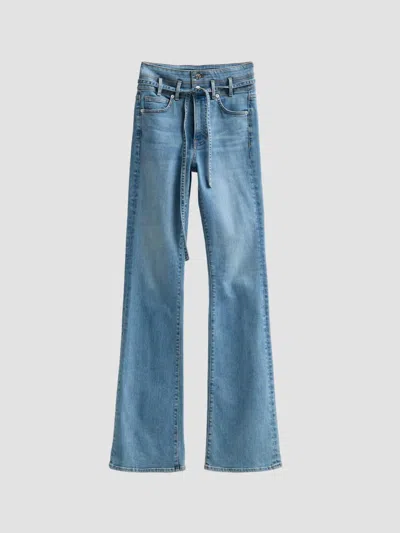 Veronica Beard Women's Beverly Stretch-cotton Tie-waist Flare Jeans In Supernova