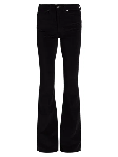 Veronica Beard Women's Beverly Velvet Skinny-flare Pants In Black