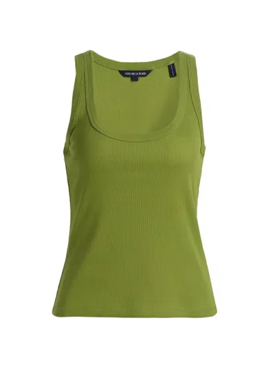 Veronica Beard Women's Birke Rib-knit Cotton Tank In Green