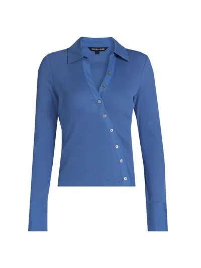 Veronica Beard Women's Brenner Cotton Asymmetric Shirt In Blue