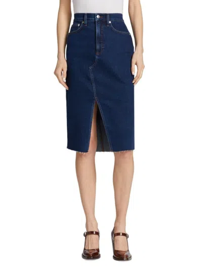 Veronica Beard Women's Breves Knee-length Denim Skirt In Blue