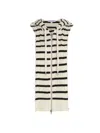 VERONICA BEARD WOMEN'S BUNNY STRIPED CABLE-KNIT WOOL & CASHMERE ZIP-UP HOODIE