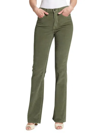 Veronica Beard Women's Cameron Corduroy Boot-cut Jeans In Green