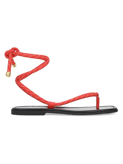 Veronica Beard Carmina Cord Sandal In Flame Red
