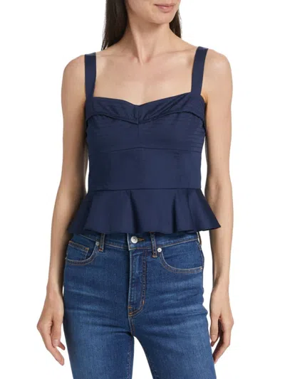 VERONICA BEARD WOMEN'S CARNEGIE COTTON-BLEND PEPLUM TOP