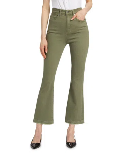 Veronica Beard Women's Carson Flared Ankle Jeans In Green