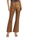 Veronica Beard Women's Carson Metallic High-rise Crop Flared Jeans In Brown
