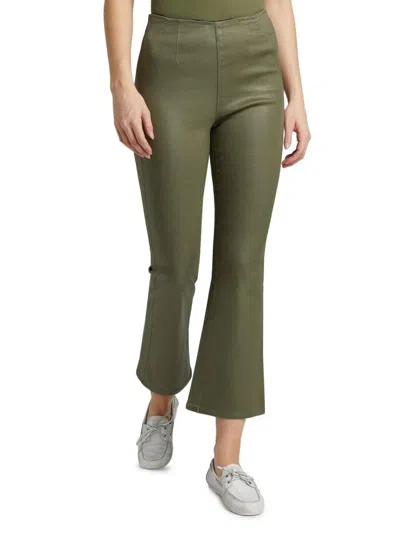 Veronica Beard Women's Carson Off-duty Flared Crop Jeans In Green