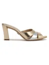 Veronica Beard Cassiel Dressel Metallic Leather Caged Mule Sandals In Gold