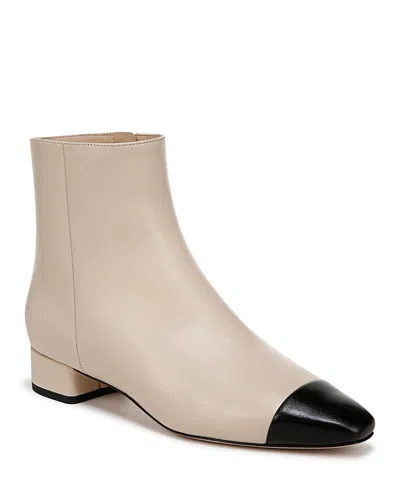 Veronica Beard Cecile Cap Toe Bootie In Ecru/black