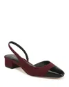 Veronica Beard Cecile Mixed Leather Slingback Ballerina Flats In Acai/ Black