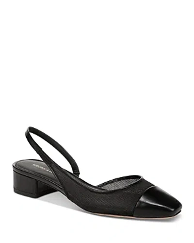 Veronica Beard Cecile Mesh Slingback Ballerina Flats In Black/black Fabric