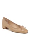 Veronica Beard Cecile Leather Bow Ballerina Pumps In Bisque