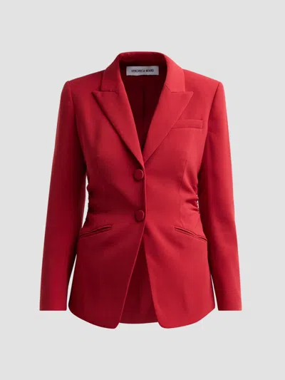 Veronica Beard Celyn Single-breasted Blazer In Red