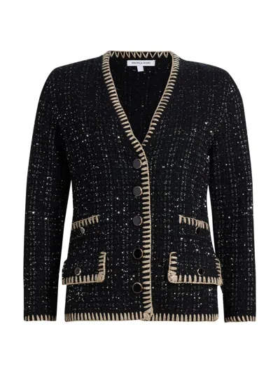 Veronica Beard Women's Ceriani Sequined Metallic Knit Jacket In Black
