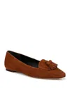 Veronica Beard Women's Cleo Snip Toe Tassel Detail Flats In Black