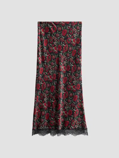 Veronica Beard Women's Clover Floral Satin Midi Skirt In Multi