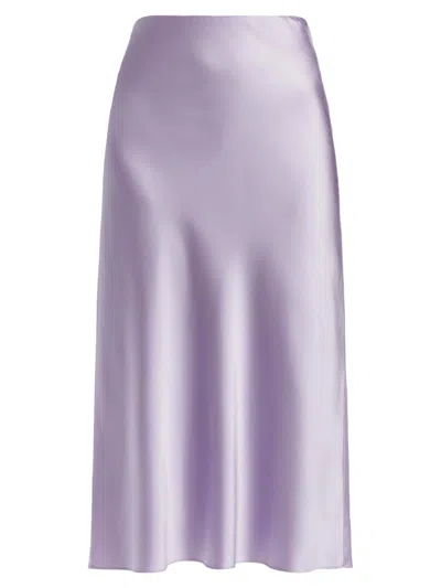 Veronica Beard Women's Clover Satin Midi-skirt In Purple