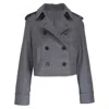 Veronica Beard Cropped Conneley Trench Jacket In Medium Heather Grey In Grey