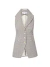 Veronica Beard Costa Stretch Cotton Gingham Vest In Multi