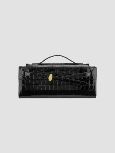 Veronica Beard Women's Croc-embossed Leather Clutch In Black