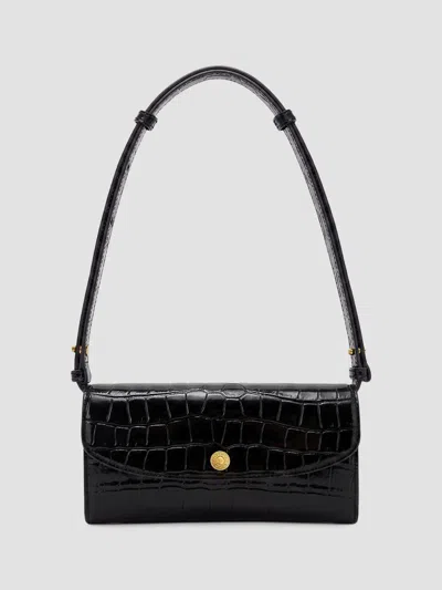 Veronica Beard Women's Croc-embossed Leather Crossbody Wallet In Black