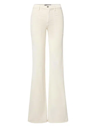 Veronica Beard Women's Crosbie Corduroy Flared Pants In White