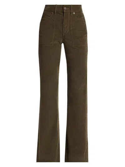 Veronica Beard Women's Crosbie High-rise Wide-leg Jeans In Green