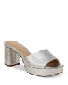 Veronica Beard Dali Metallic Platform Mule Sandals In Silver