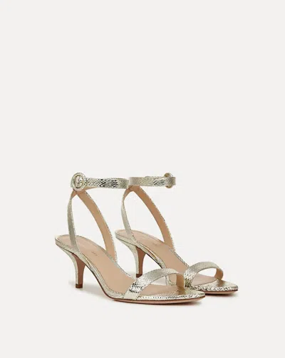 Veronica Beard Women's Darcelle Metallic Leather Sandal In Platinum In Silver