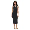 Veronica Beard Darien Ribbed Stretch-pima Cotton Midi Dress In Black